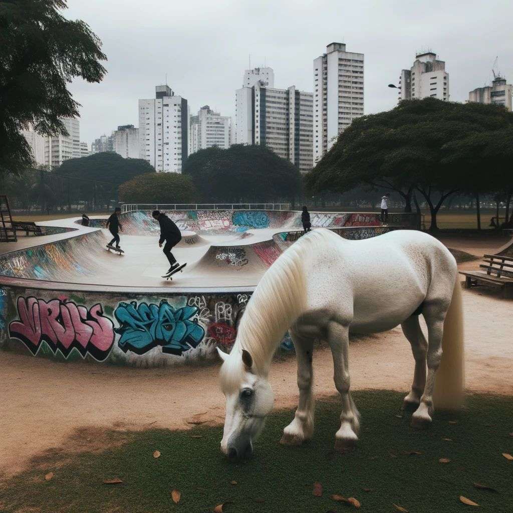 a horse, graffiti
